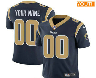 Youth Los Angeles Rams Custom Vapor Untouchable Navy Blue Team Color NFL Nike Limited Jersey