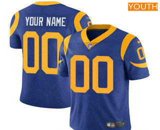 Youth Los Angeles Rams Custom Vapor Untouchable Royal Blue Alternate NFL Nike Limited Jersey