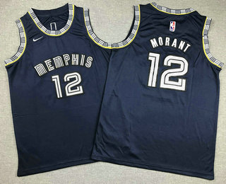 Youth Memphis Grizzlies #12 Ja Morant Black 2022 City Edition Stitched Swingman Jersey