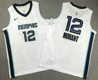 Youth Memphis Grizzlies #12 Ja Morant White 2022 Nike Stitched Jersey