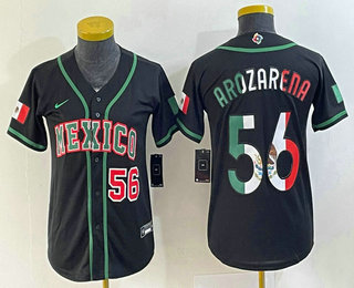 Youth Mexico Baseball #56 Randy Arozarena Number 2023 Red World Classic Stitched Jersey 11