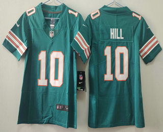 Youth Miami Dolphins #10 Tyreek Hill Limited Aqua Throwback Vapor Jersey