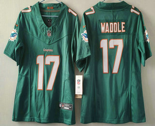 Youth Miami Dolphins #17 Jaylen Waddle Green 2023 FUSE Vapor Limited Stitched Jersey