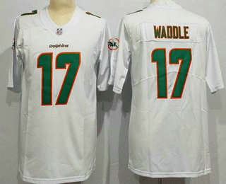 Youth Miami Dolphins #17 Jaylen Waddle Limited White Vapor Jersey