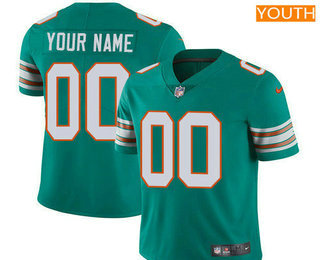 Youth Miami Dolphins Custom Vapor Untouchable Green Throwback NFL Nike Limited Jersey