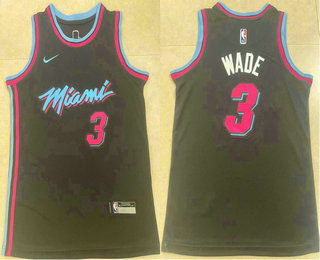 Youth Miami Heat #3 Dwyane Wade Black Nike Swingman Stitched Jersey