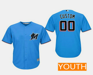 Youth Miami Marlins Blue Alternate 2019 Cool Base Custom Jersey