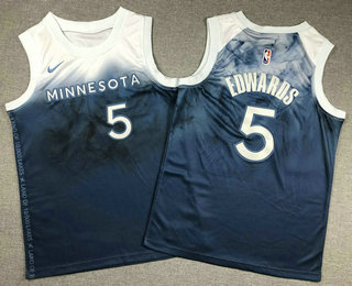 Youth Minnesota Timberwolves #5 Anthony Edwards Black 2023 City Icon Swingman Jersey