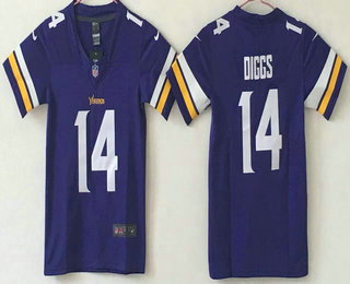 Youth Minnesota Vikings #14 Stefon Diggs Purple 2017 Vapor Untouchable Stitched NFL Nike Limited Jersey