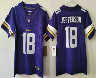 Youth Minnesota Vikings #18 Justin Jefferson Limited Purple FUSE Vapor Jersey