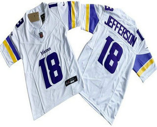 Youth Minnesota Vikings #18 Justin Jefferson Limited White FUSE Vapor Jersey