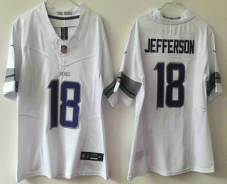 Youth Minnesota Vikings #18 Justin Jefferson White Alternate Vapor FUSE Limited Stitched Jersey