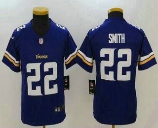 Youth Minnesota Vikings #22 Harrison Smith Purple 2017 Vapor Untouchable Stitched NFL Nike Limited Jersey