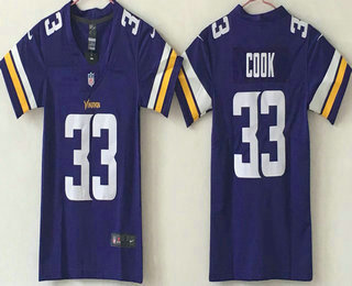 Youth Minnesota Vikings #33 Dalvin Cook Purple 2017 Vapor Untouchable Stitched NFL Nike Limited Jersey