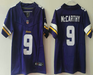 Youth Minnesota Vikings #9 JJ McCarthy Limited Purple FUSE Vapor Jersey