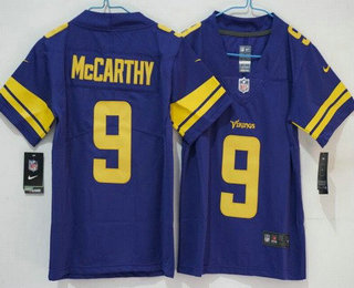 Youth Minnesota Vikings #9 JJ McCarthy Limited Purple Throwback Vapor Jersey