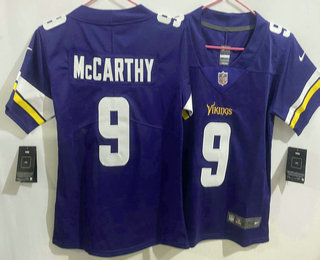 Youth Minnesota Vikings #9 JJ McCarthy Limited Purple Vapor Jersey