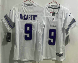 Youth Minnesota Vikings #9 JJ McCarthy White Alternate Vapor Limited Stitched Jersey