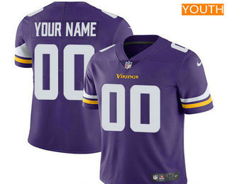 Youth Minnesota Vikings Custom Vapor Untouchable Purple Team Color NFL Nike Limited Jersey