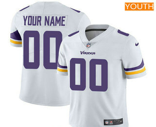 Youth Minnesota Vikings Custom Vapor Untouchable White Road NFL Nike Limited Jersey