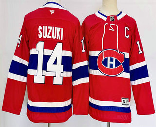 Youth Montreal Canadiens #14 Nick Suzuki Red 2025 Stitched Jersey