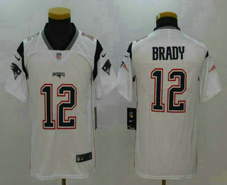 Youth New England Patriots #12 Tom Brady White 2017 Vapor Untouchable Stitched NFL Nike Limited Jersey