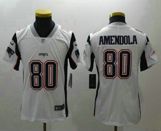 Youth New England Patriots #80 Danny Amendola White 2017 Vapor Untouchable Stitched NFL Nike Limited Jersey