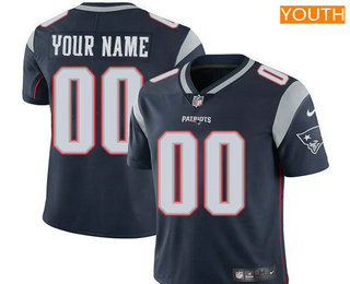 Youth New England Patriots Custom Vapor Untouchable Navy Blue Team Color NFL Nike Limited Jersey