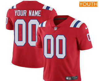 Youth New England Patriots Custom Vapor Untouchable Red Alternate NFL Nike Limited Jersey