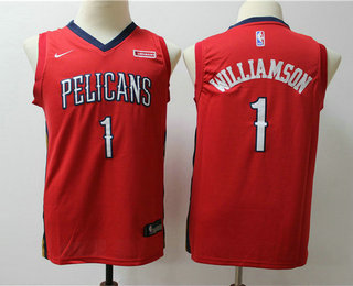 Youth New Orleans Pelicans #1 Winning Williamson New Red 2019 Nike Swingman Stitched NBA Jersey With The Sponsor Logo