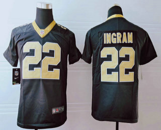 Youth New Orleans Saints #22 Mark Ingram II Black 2017 Vapor Untouchable Stitched NFL Nike Limited Jersey