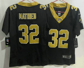 Youth New Orleans Saints #32 Tyrann Mathieu Black 2022 Vapor Untouchable Stitched NFL Nike Limited Jersey