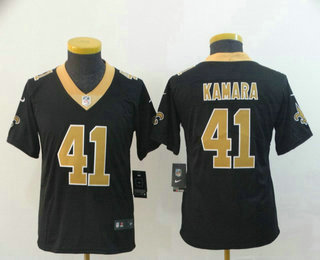 Youth New Orleans Saints #41 Alvin Kamara Black 2017 Vapor Untouchable Stitched NFL Nike Limited Jersey