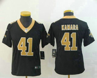 Youth New Orleans Saints #41 Alvin Kamara Black 2017 Vapor Untouchable Stitched NFL Nike Limited Jersey