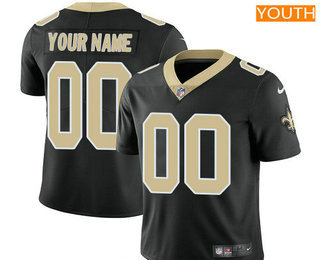 Youth New Orleans Saints Custom Vapor Untouchable Black Team Color NFL Nike Limited Jersey