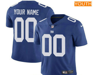 Youth New York Giants Custom Vapor Untouchable Royal Blue Team Color NFL Nike Limited Jersey