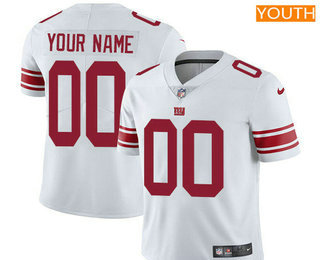 Youth New York Giants Custom Vapor Untouchable White Road NFL Nike Limited Jersey