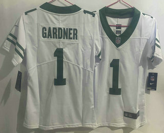 Youth New York Jets #1 Ahmad Sauce Gardner White Limited Stitched Throwback Jersey