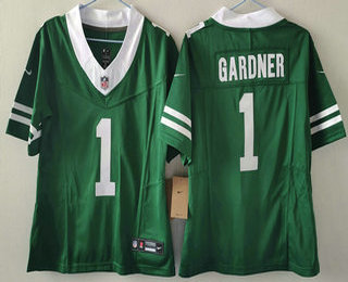 Youth New York Jets #1 Sauce Gardner Limited Green 2024 FUSE Vapor Jersey