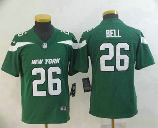 Youth New York Jets #26 Le'Veon Bell Green NEW 2019 Vapor Untouchable Stitched NFL Nike Limited Jersey