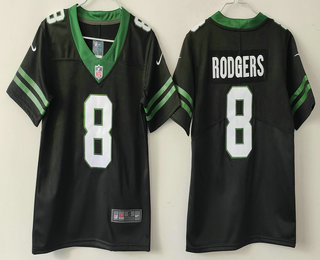 Youth New York Jets #8 Aaron Rodgers Limited Black 2024 Vapor Jersey