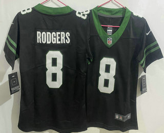 Youth New York Jets #8 Aaron Rodgers Limited Black 2024 Vapor Jersey