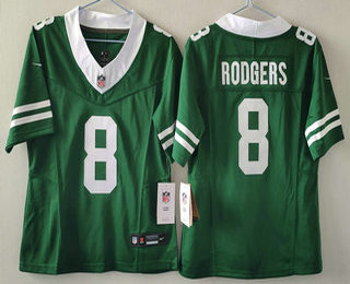 Youth New York Jets #8 Aaron Rodgers Limited Green 2024 FUSE Vapor Jersey