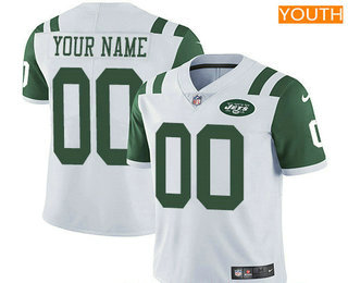 Youth New York Jets Custom Vapor Untouchable White Road NFL Nike Limited Jersey