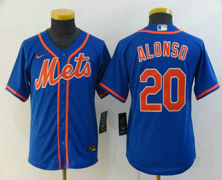 Youth New York Mets #20 Pete Alonso Blue Stitched MLB Cool Base Nike Jersey