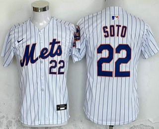 Youth New York Mets #22 Juan Soto Number White Limited Stitched Jersey