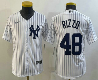 Youth New York Yankees #48 Anthony Rizzo White Stitched MLB Cool Base Nike Jersey