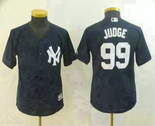 Youth New York Yankees #99 Aaron Judge Navy Blue Stitched MLB Cool Base Jersey