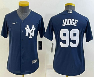 Youth New York Yankees #99 Aaron Judge Navy Blue Stitched MLB Cool Base Nike Jersey