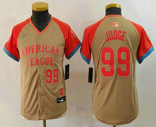 Youth New York Yankees #99 Aaron Judge Number Cream 2024 All Star Limited Stitched Jersey